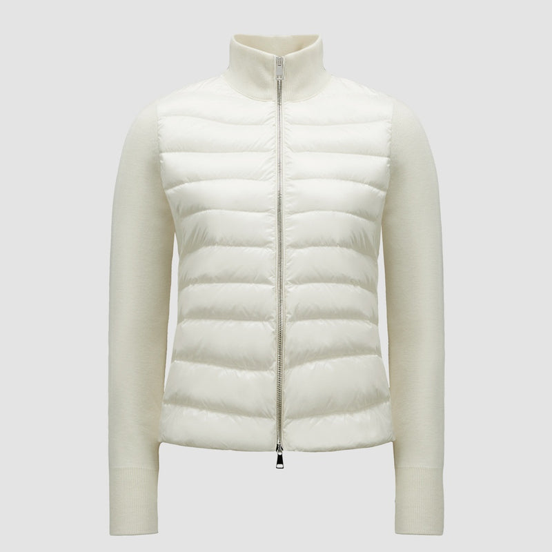 PADDED WOOL ZIP-UP CARDIGAN