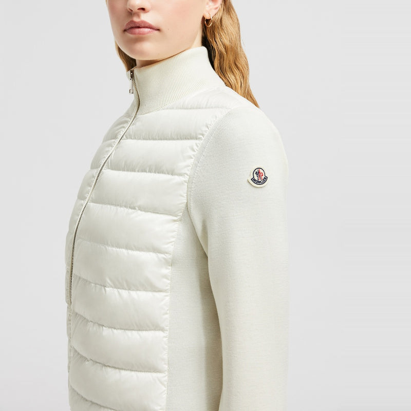 PADDED WOOL ZIP-UP CARDIGAN