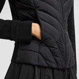 PADDED DIAGONAL-QUILTED COTTON ZIP-UP HOODIE