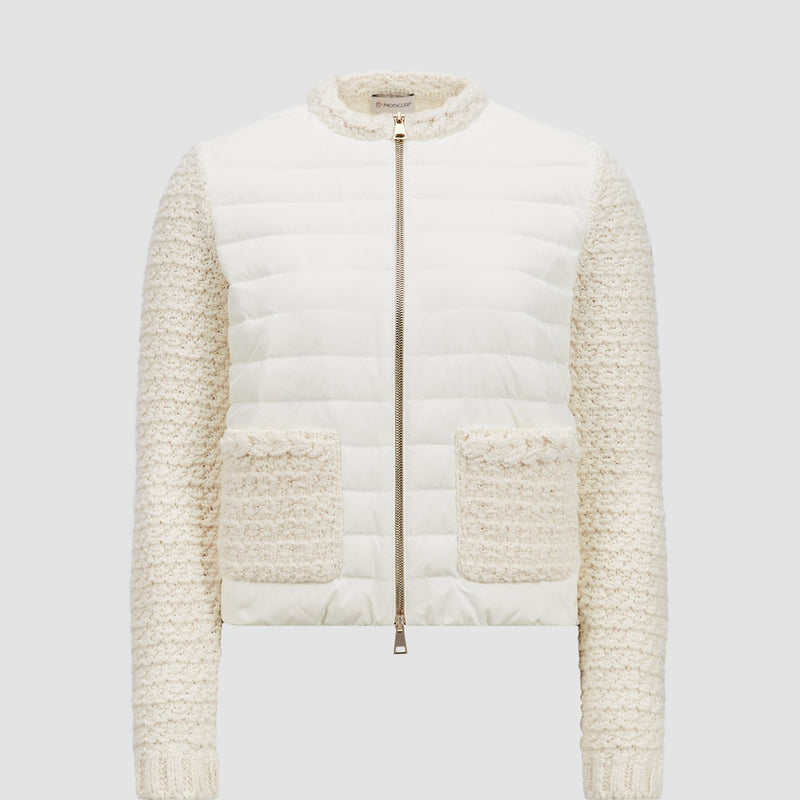 PADDED COTTON ZIP-UP CARDIGAN