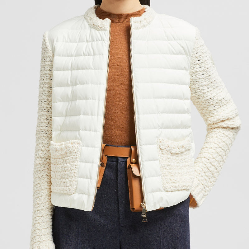 PADDED COTTON ZIP-UP CARDIGAN