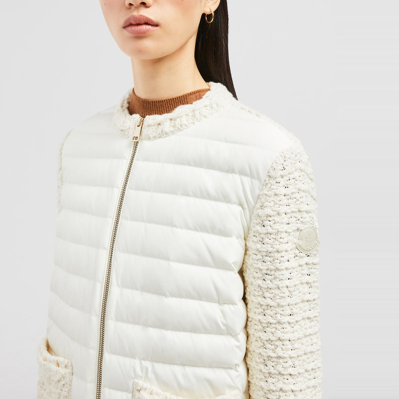 PADDED COTTON ZIP-UP CARDIGAN