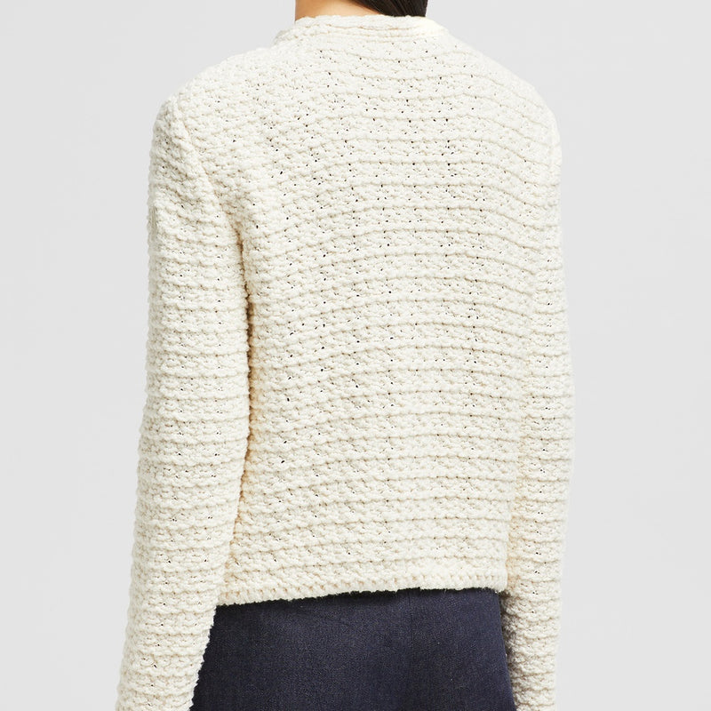 PADDED COTTON ZIP-UP CARDIGAN