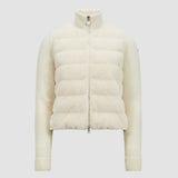 PADDED WOOL & TEDDY ZIP-UP CARDIGAN