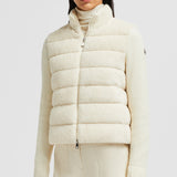 PADDED WOOL & TEDDY ZIP-UP CARDIGAN