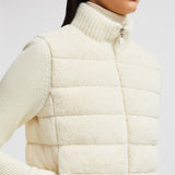 PADDED WOOL & TEDDY ZIP-UP CARDIGAN