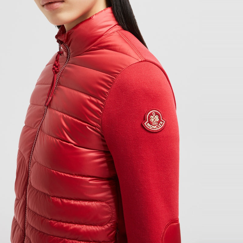 PADDED SNAKE-QUILTED COTTON CARDIGAN