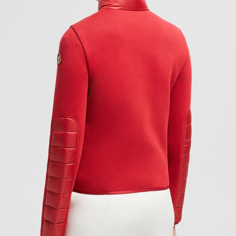 PADDED SNAKE-QUILTED COTTON CARDIGAN