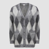 ARGYLE WOOL & MOHAIR CARDIGAN