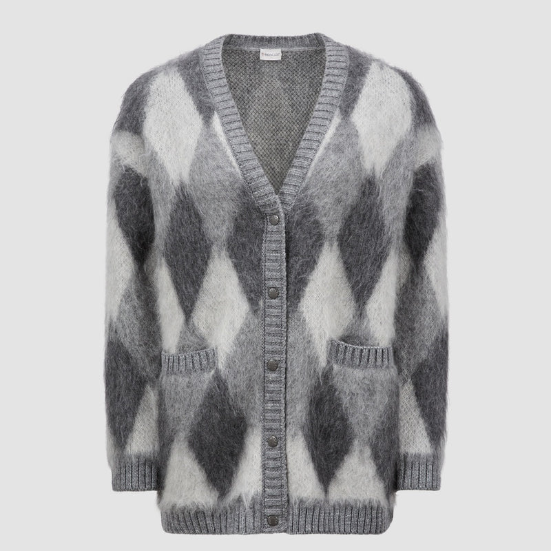 ARGYLE WOOL & MOHAIR CARDIGAN