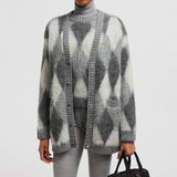 ARGYLE WOOL & MOHAIR CARDIGAN