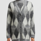 ARGYLE WOOL & MOHAIR CARDIGAN