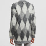 ARGYLE WOOL & MOHAIR CARDIGAN