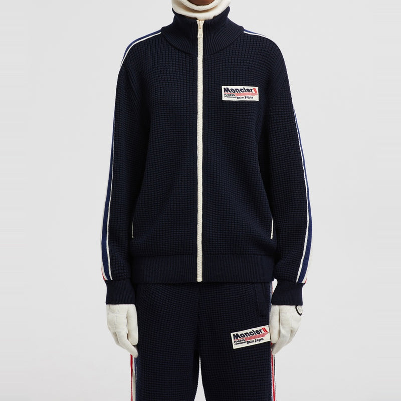 MONCLER X PALM ANGELS WOOL ZIP-UP SWEATSHIRT