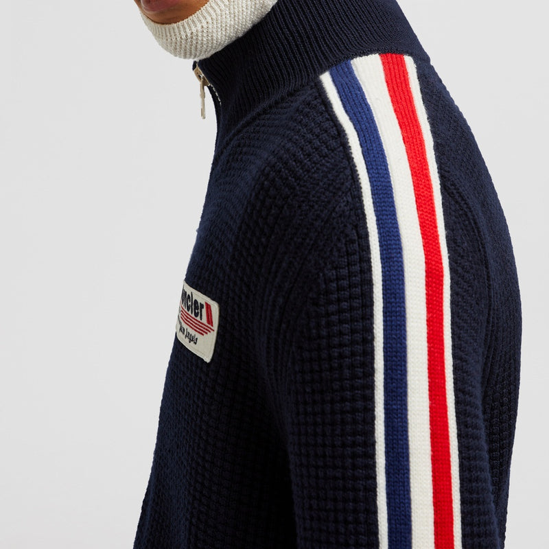 MONCLER X PALM ANGELS WOOL ZIP-UP SWEATSHIRT