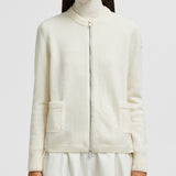 WOOL & TAFFETA ZIP-UP CARDIGAN