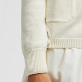 WOOL & TAFFETA ZIP-UP CARDIGAN