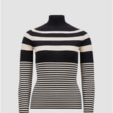 STRIPED WOOL POLO NECK JUMPER