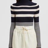 STRIPED WOOL POLO NECK JUMPER
