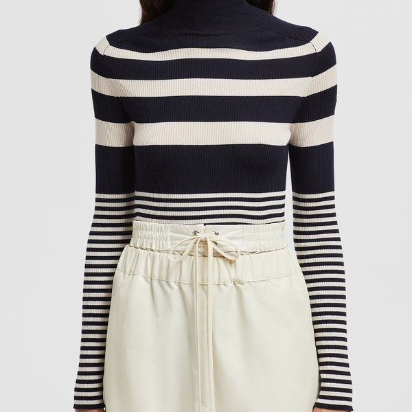 STRIPED WOOL POLO NECK JUMPER