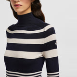 STRIPED WOOL POLO NECK JUMPER