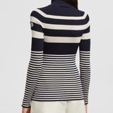 STRIPED WOOL POLO NECK JUMPER