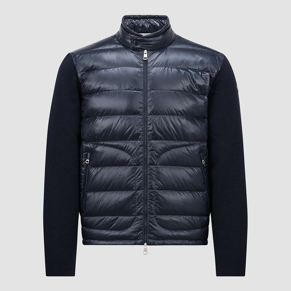 PADDED WOOL ZIP-UP CARDIGAN