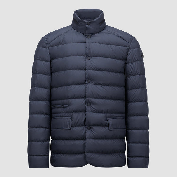CARRELET LEATHER-TRIMMED DOWN BLAZER
