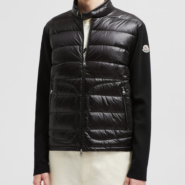 PADDED WOOL ZIP-UP CARDIGAN