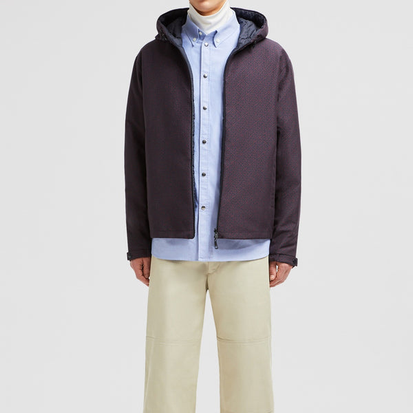 MONOGRAM GUERY REVERSIBLE HOODED SHORT DOWN JACKET