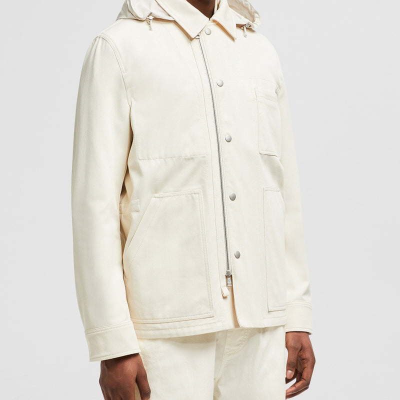 GUERLEDAN HOODED COTTON SHIRT JACKET