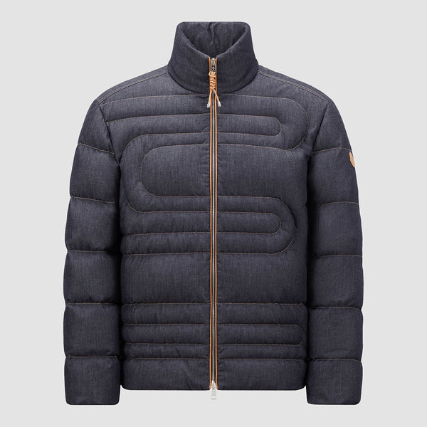 XIAOHAI SNAKE-QUILTED DENIM SHORT DOWN JACKET