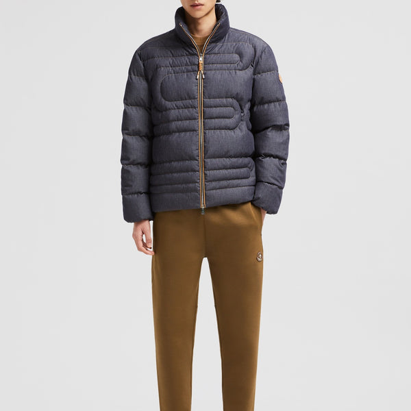 XIAOHAI SNAKE-QUILTED DENIM SHORT DOWN JACKET