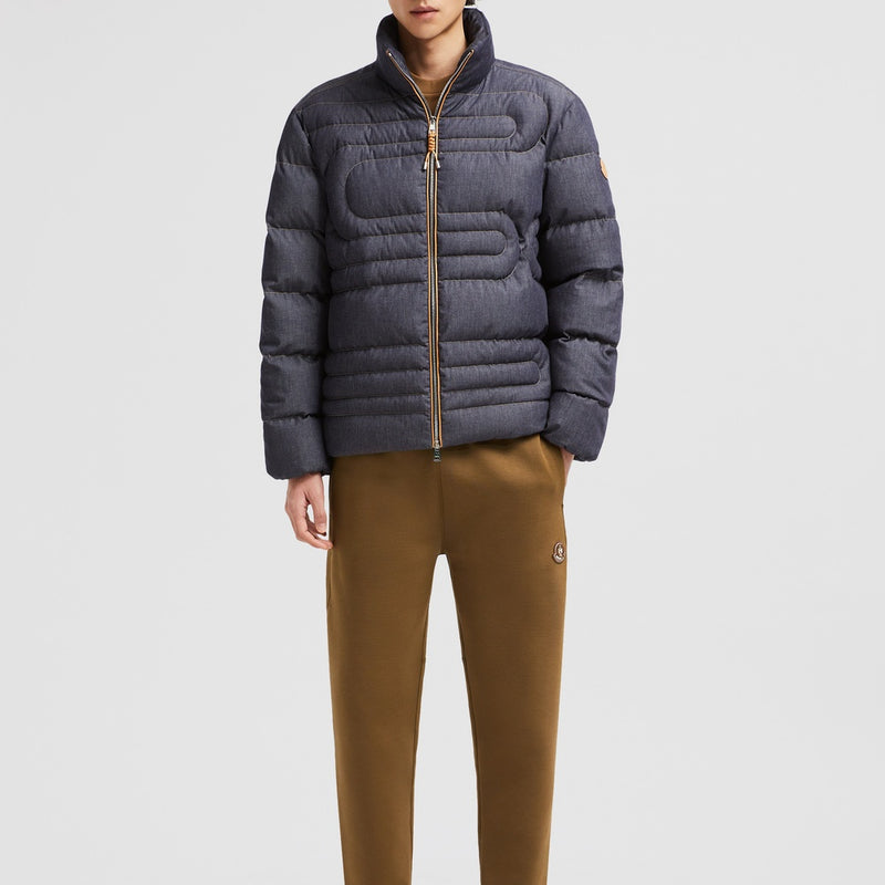 XIAOHAI SNAKE-QUILTED DENIM SHORT DOWN JACKET