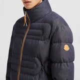 XIAOHAI SNAKE-QUILTED DENIM SHORT DOWN JACKET