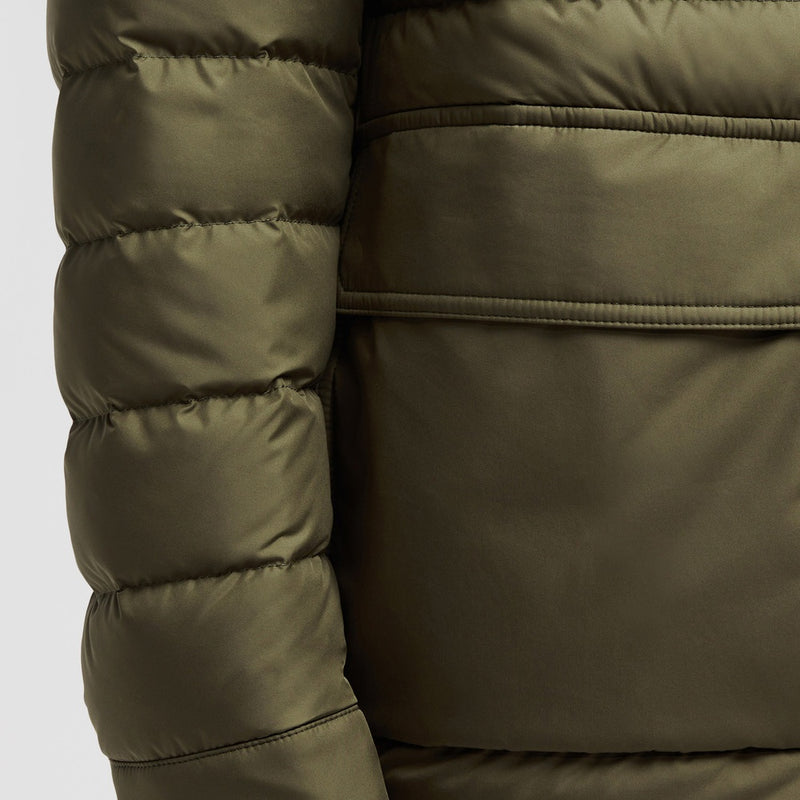FUCIADE HOODED MID-LENGTH DOWN JACKET