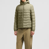 ALESO HOODED GEOMETRIC-QUILTED SHORT DOWN JACKET