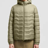 ALESO HOODED GEOMETRIC-QUILTED SHORT DOWN JACKET