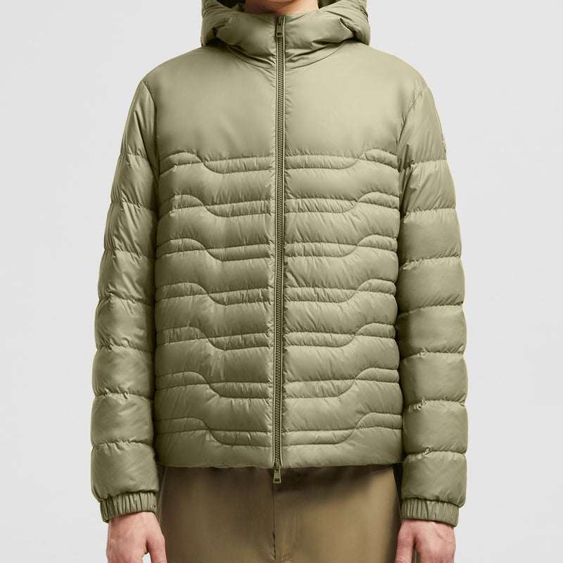 ALESO HOODED GEOMETRIC-QUILTED SHORT DOWN JACKET