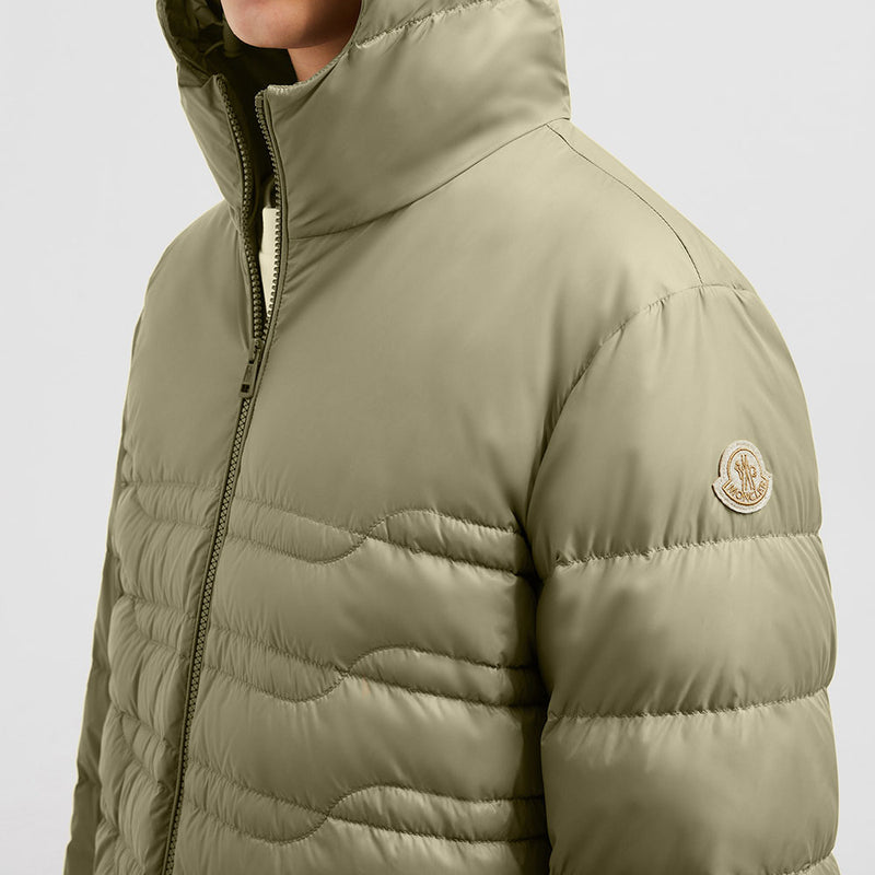 ALESO HOODED GEOMETRIC-QUILTED SHORT DOWN JACKET