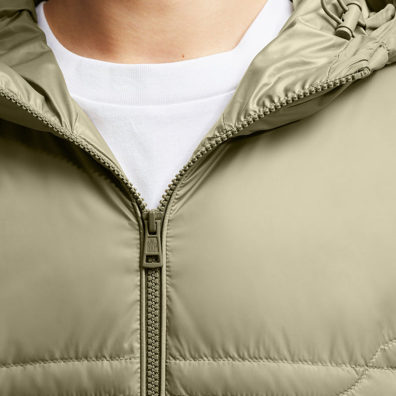 ALESO HOODED GEOMETRIC-QUILTED SHORT DOWN JACKET