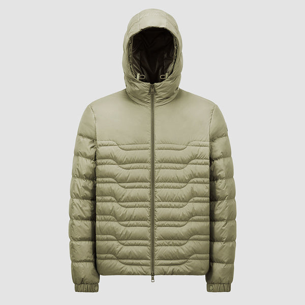 ALESO HOODED GEOMETRIC-QUILTED SHORT DOWN JACKET