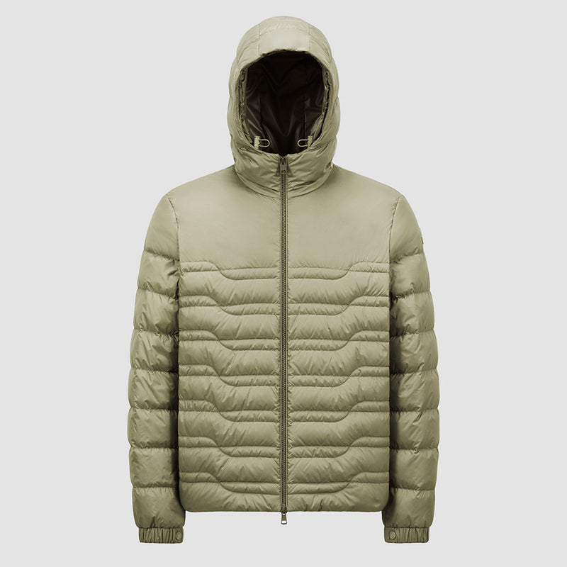 ALESO HOODED GEOMETRIC-QUILTED SHORT DOWN JACKET