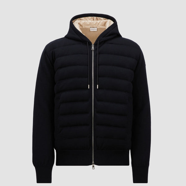 PADDED WOOL ZIP-UP HOODIE
