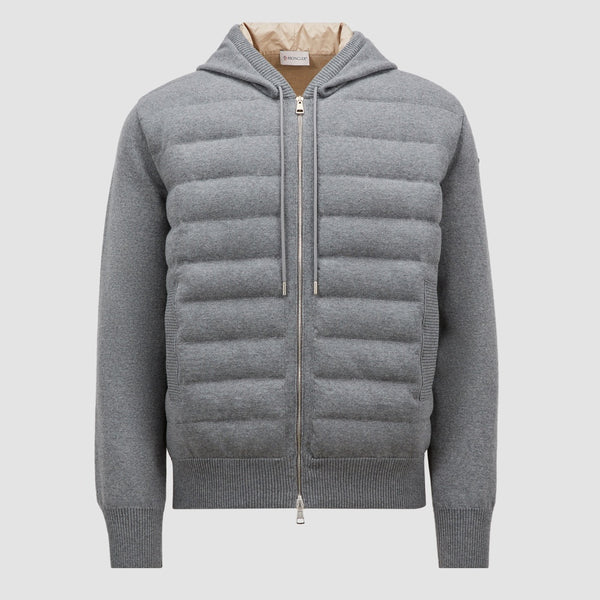 PADDED WOOL ZIP-UP HOODIE