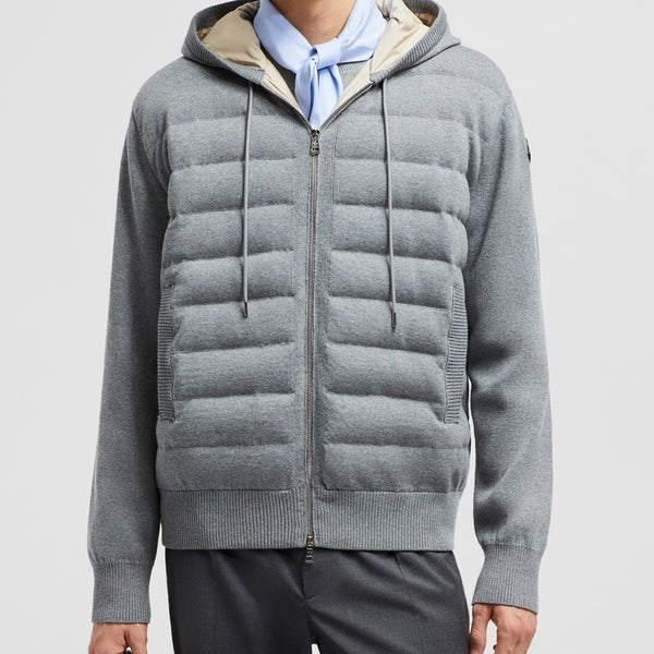 PADDED WOOL ZIP-UP HOODIE