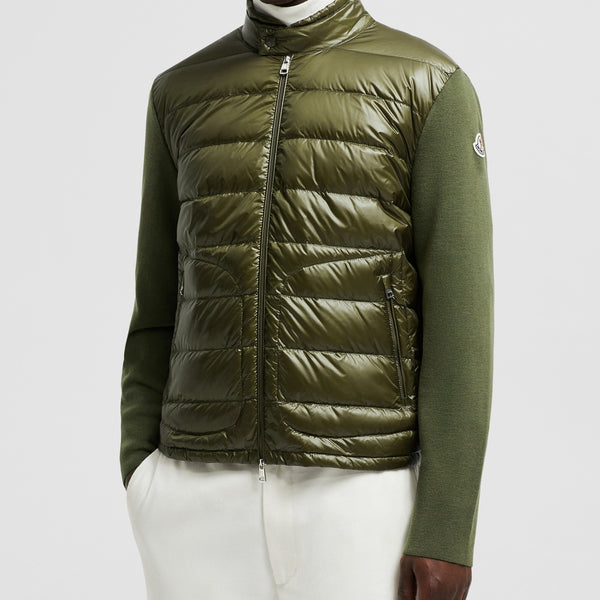PADDED WOOL ZIP-UP CARDIGAN