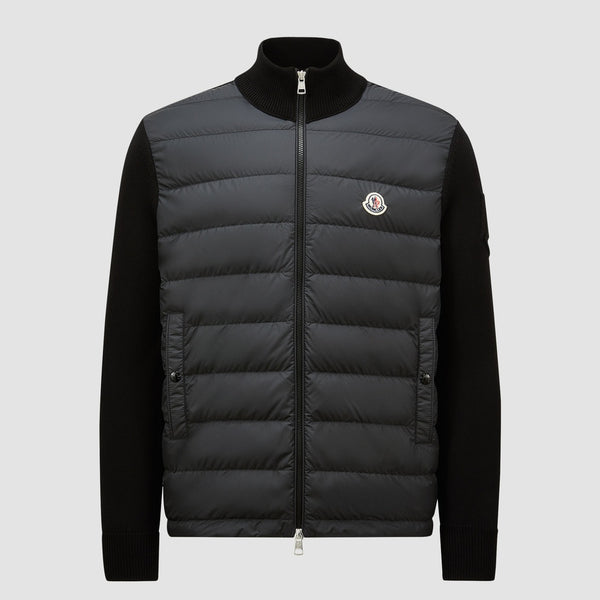 PADDED COTTON ZIP-UP CARDIGAN