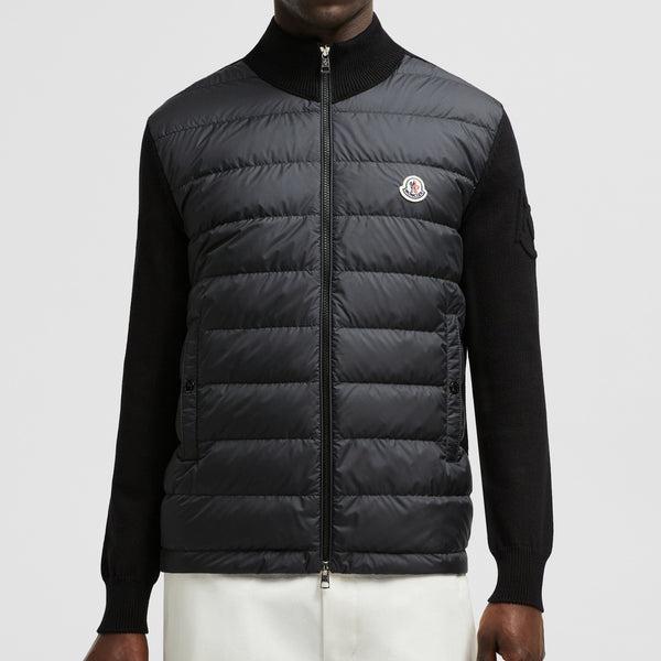 PADDED COTTON ZIP-UP CARDIGAN