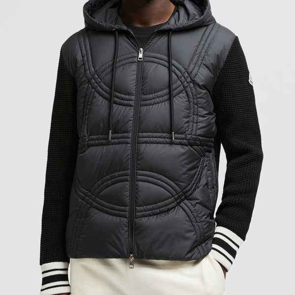 LOGO-QUILTED PADDED COTTON ZIP-UP HOODIE